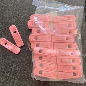 Pink velvet pant hanger clips